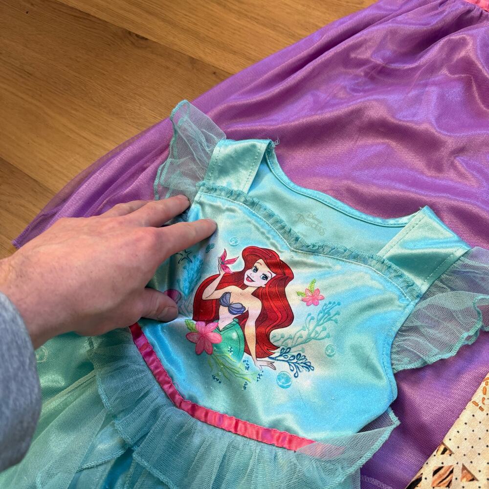 Lot of 4 Toddler Girl Disney Princess Frozen Moana Rapunzel Ariel Nightgowns 3T - Picture 8 of 12